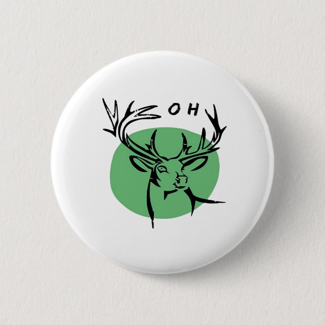 Badge Rond 5 Cm O Dear O Dear Green Minimal Modern Design  (Devant)