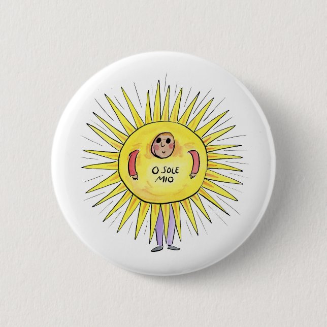 Badge Rond 5 Cm O sole mio (Devant)