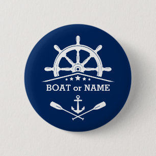 Badge Rond 5 Cm Oars de Ancre nautique Portez votre nom ou la mari