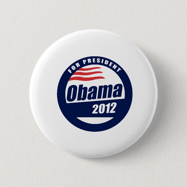 Badge Rond 5 Cm Obama 2012 (Devant)