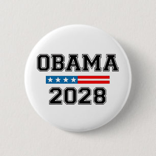 Badge Rond 5 Cm Obama 2028 Démocratie Election USA