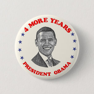 Badge Rond 5 Cm Obama 4 années supplémentaires