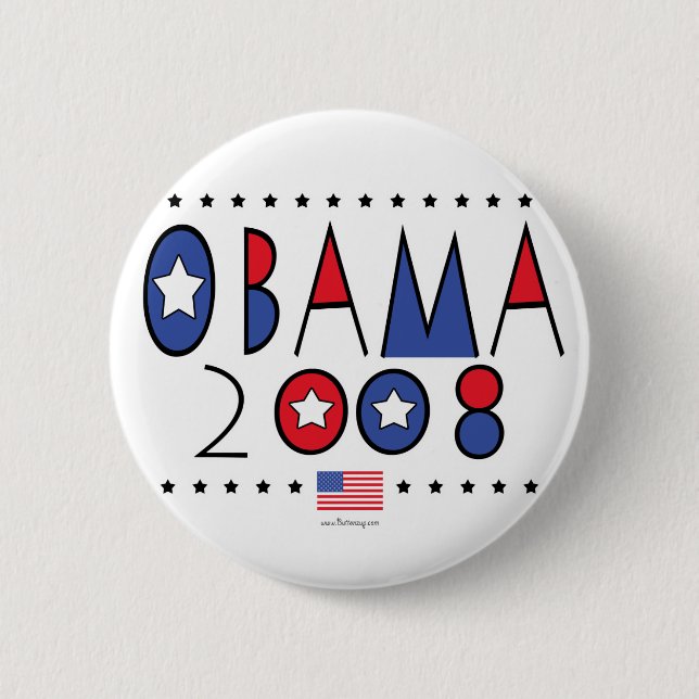 Badge Rond 5 Cm Obama abstrait 2008 (Devant)