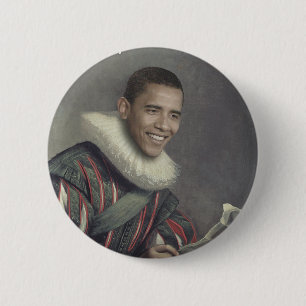 Badge Rond 5 Cm Obama baroque