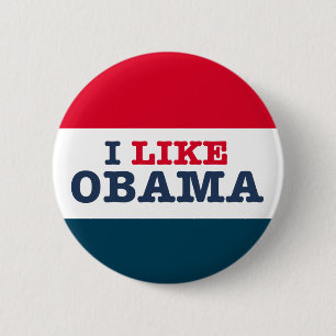 Badge Rond 5 Cm Obama Biden j'aime Obama (le bouton)