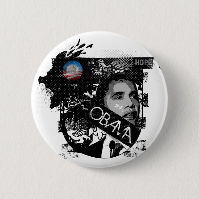 Badge Rond 5 Cm Obama : Bouton d'espoir par Ryan (Devant)