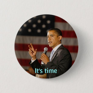 Badge Rond 5 Cm Obama c'est bouton de temps