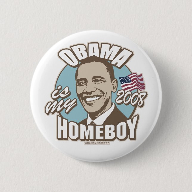 Badge Rond 5 Cm Obama est mon bouton de brun de Homeboy (Devant)