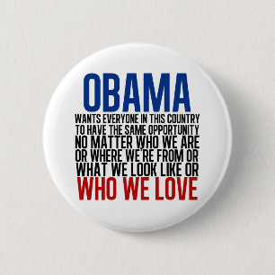 Badge Rond 5 Cm Obama et égalité