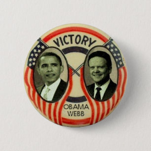Badge Rond 5 Cm Obama et Webb