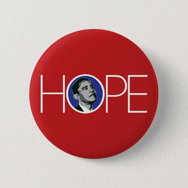 Badge Rond 5 Cm Obama : Il y a bouton d'espoir (Devant)
