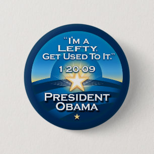 Badge Rond 5 Cm OBAMA "je suis un gauchiste m'habitue le." 