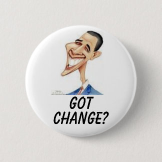 Badge Rond 5 Cm Obama, OBTENU, CHANGEMENT ?