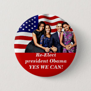 Badge Rond 5 Cm Obama, oui nous pouvons_