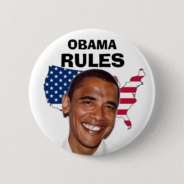 BADGE ROND 5 CM OBAMA, RÈGLES (Devant)