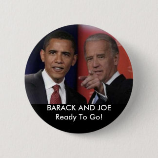 Badge Rond 5 Cm obamadebate, BARACK ET JOEReady à aller !
