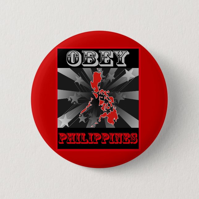 Badge Rond 5 Cm Obéissez Philippines (Devant)