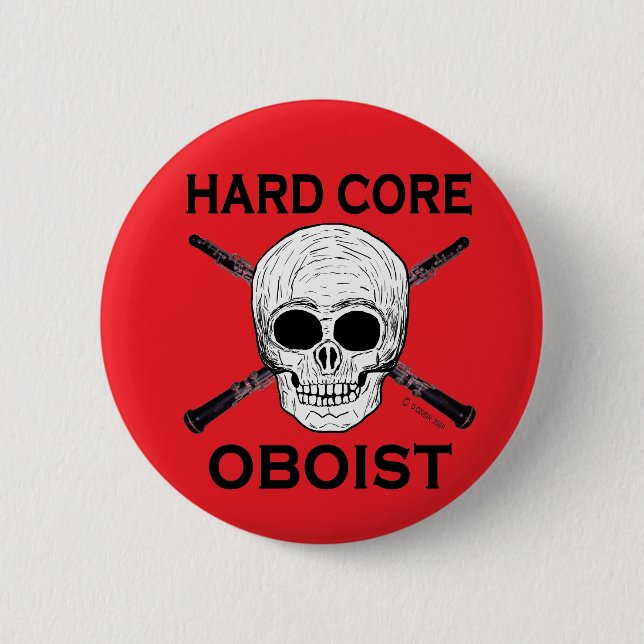 Badge Rond 5 Cm Oboiste à noyau dur (Devant)