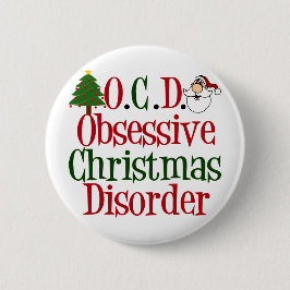 Badge Rond 5 Cm Obsession de Noël