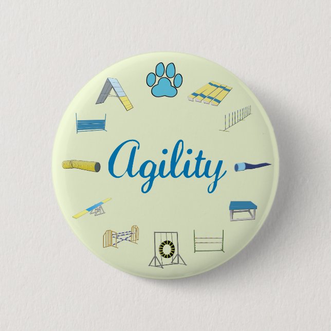 Badge Rond 5 Cm Obstacles d'agilité (Devant)