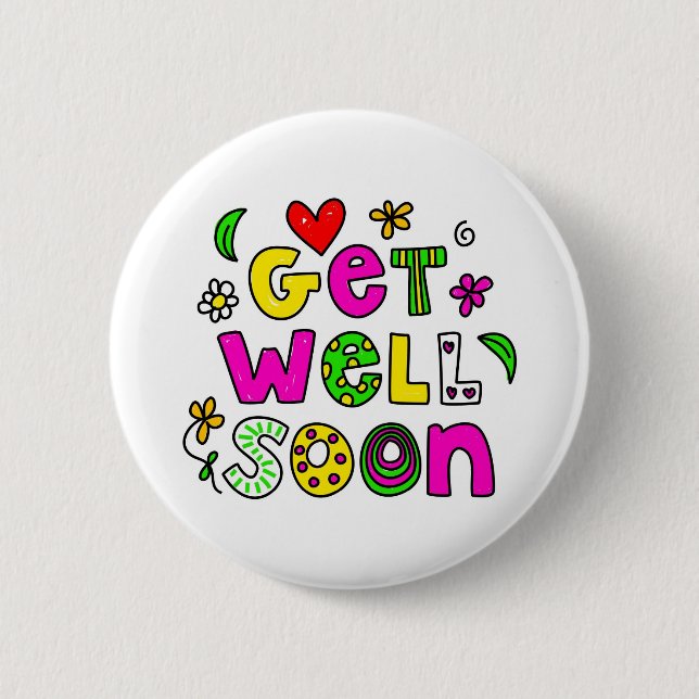 Badge Rond 5 Cm Obtenez bien bientôt (Devant)