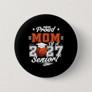 Badge Rond 5 Cm Obtention du diplôme 2026 Maman fière d'un baskett