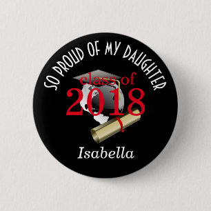 Badge Rond 5 Cm Obtention du diplôme fière