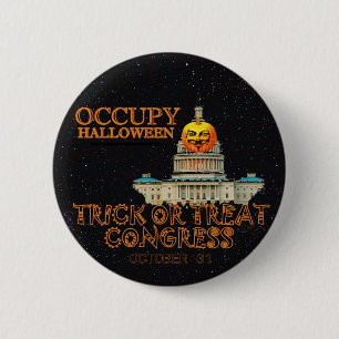 Badge Rond 5 Cm Occupez Halloween le 31 octobre