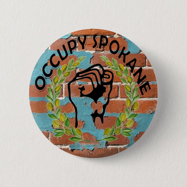BADGE ROND 5 CM OCCUPEZ SPOKANE (Devant)