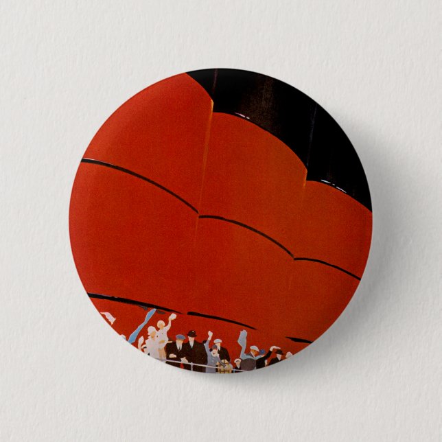 Badge Rond 5 Cm Ocean Liner Bon Voyage (Devant)