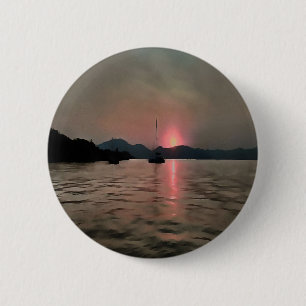 Badge Rond 5 Cm Ocean Sunset Sailboat Sunset Bozburun Marmaris
