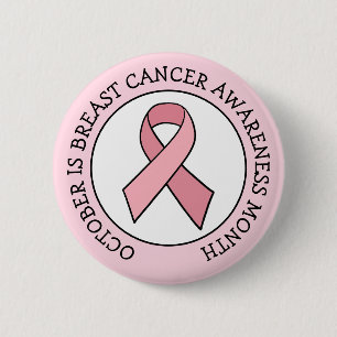 Badge Rond 5 Cm Octobre est le Mois de la sensibilisation au cance