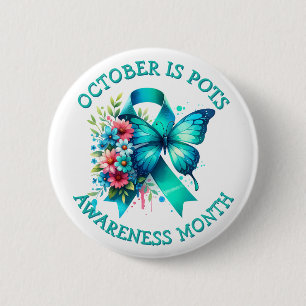Badge Rond 5 Cm Octobre est le Mois de sensibilisation aux POTS
