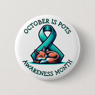 Badge Rond 5 Cm Octobre est le Mois de sensibilisation aux POTS