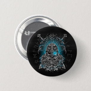 Badge Rond 5 Cm Odin ravens Viking Mythologie Valhalla attend