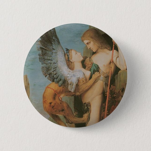 Badge Rond 5 Cm Oedipe et le sphinx (Devant)