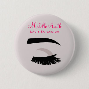 Badge Rond 5 Cm OEil avec de longs cils extension marque