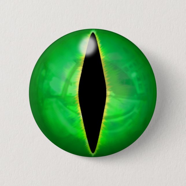 Badge Rond 5 Cm Oeil de dragon vert (Devant)