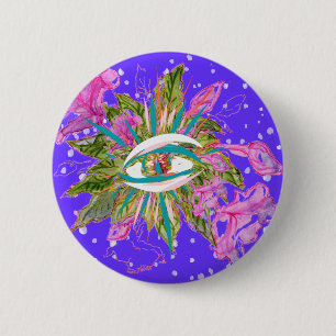 Badge Rond 5 Cm OEil de fleurs de balsam