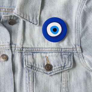 Badge Rond 5 Cm oeil diabolique ancien symbole antiquité talisman