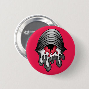 Badge Rond 5 Cm Oeil rouge fondu : Horreur surréaliste