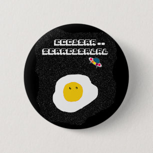 Badge Rond 5 Cm OEuf frit amusant dans l'espace