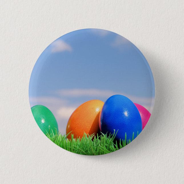 Badge Rond 5 Cm oeufs de pâques (Devant)