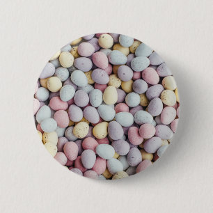 Badge Rond 5 Cm Oeufs de Pâques au chocolat