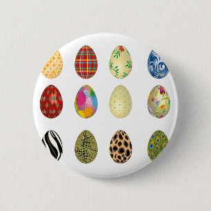 Badge Rond 5 Cm oeufs de pâques colorés