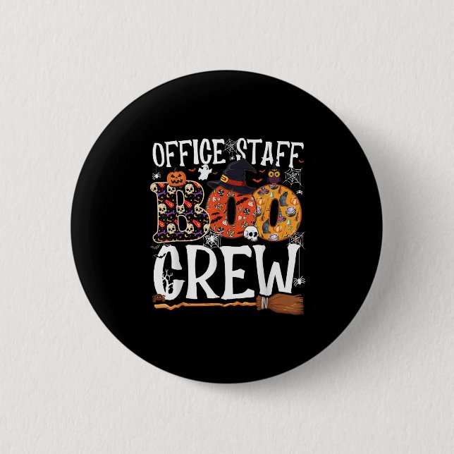 Badge Rond 5 Cm Office Staff Boo Crew Funny Halloween Matching Cos (Devant)