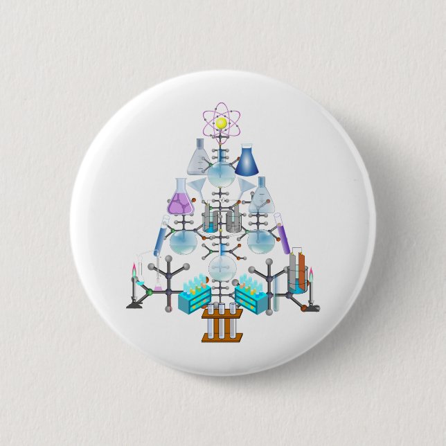 Badge Rond 5 Cm Oh Chimie, Oh Arbre Chimiste (Devant)