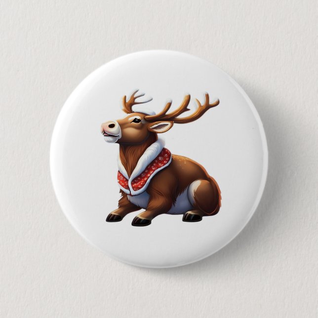 Badge Rond 5 Cm Oh Deer Energetic Modern Design  (Devant)