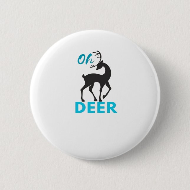 Badge Rond 5 Cm Oh Deer Minimal Design  (Devant)