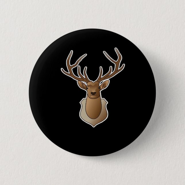Badge Rond 5 Cm Oh Deer Minimal Design  (Devant)